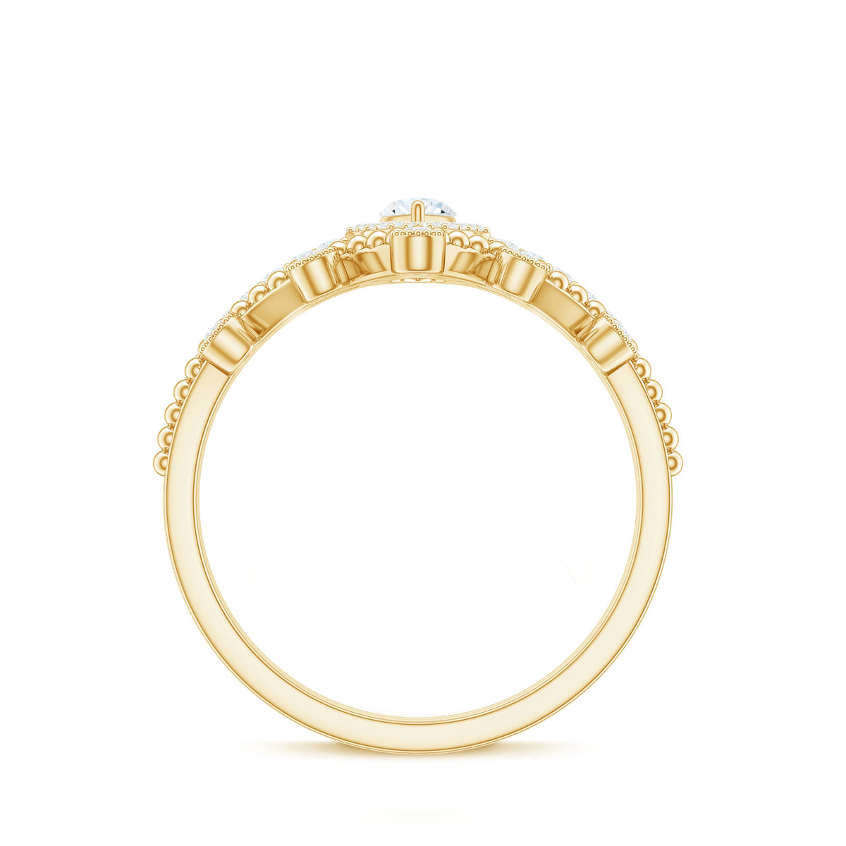 Marquise Cut Moissanite Vintage Wedding Ring Set