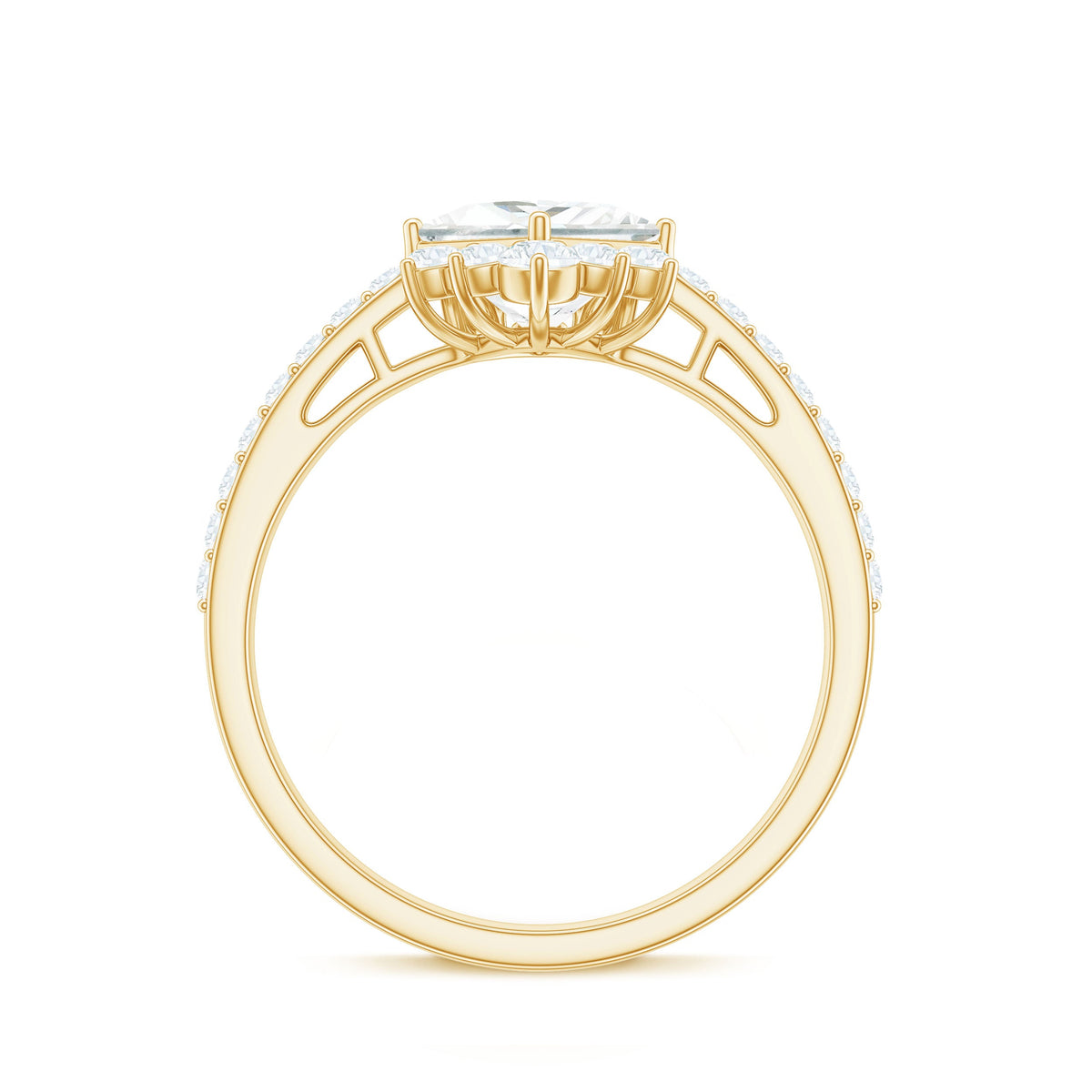 Princess Cut Moissanite Designer Engagement Ring for Women