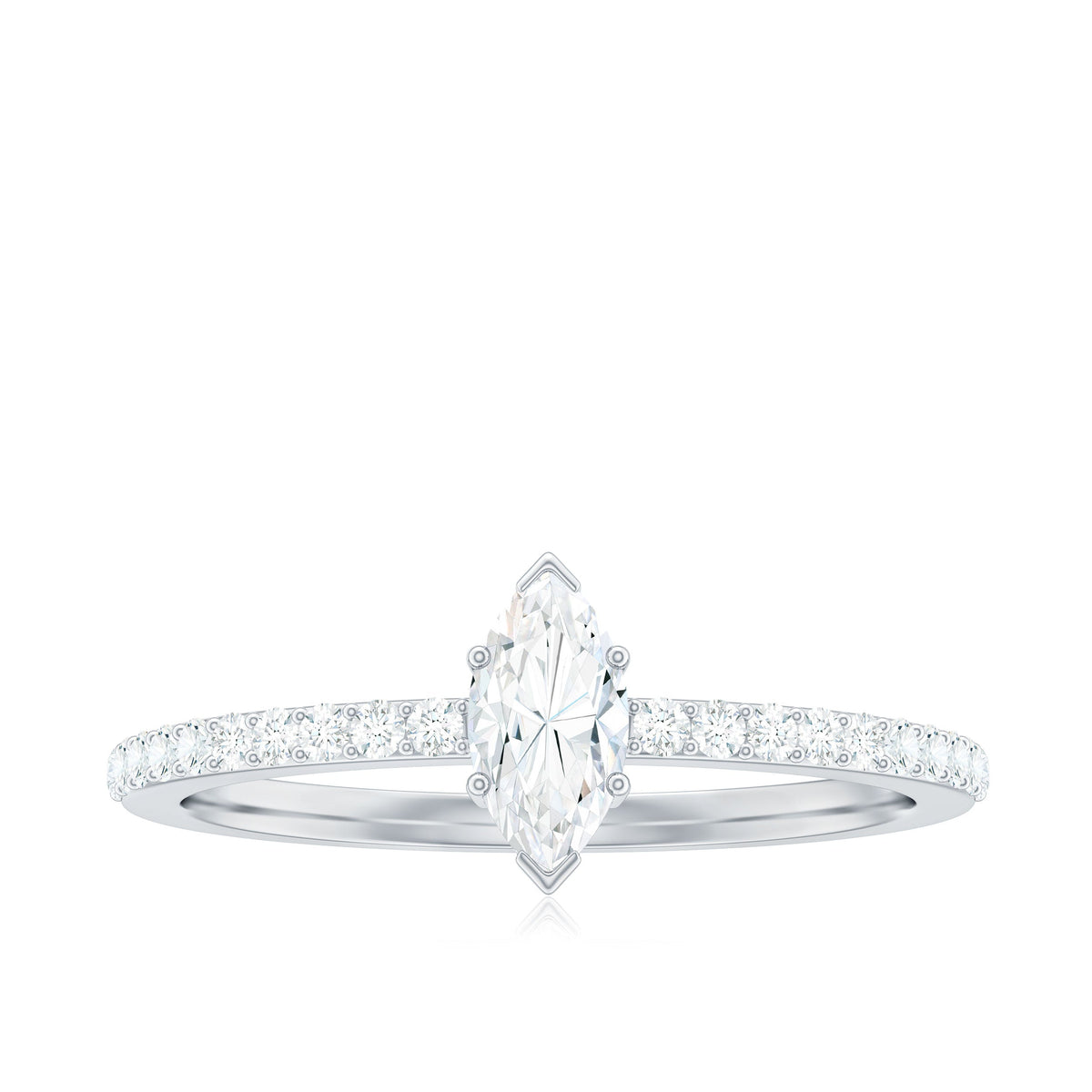 Marquise Cut Moissanite Solitaire Promise Ring for Women