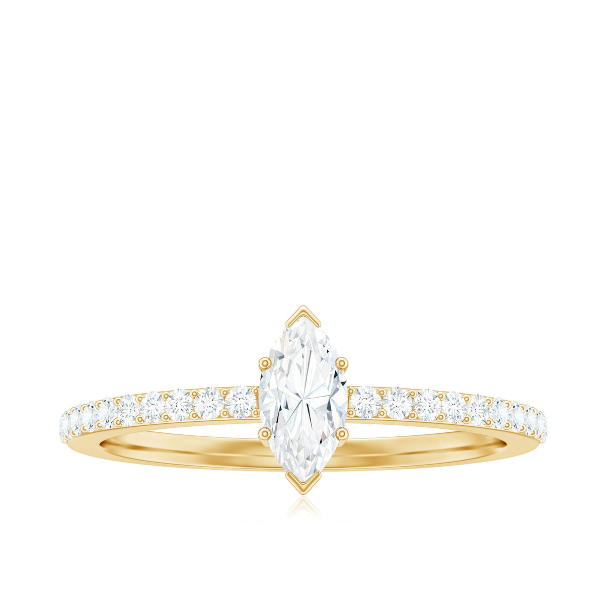 Marquise Cut Moissanite Solitaire Promise Ring for Women