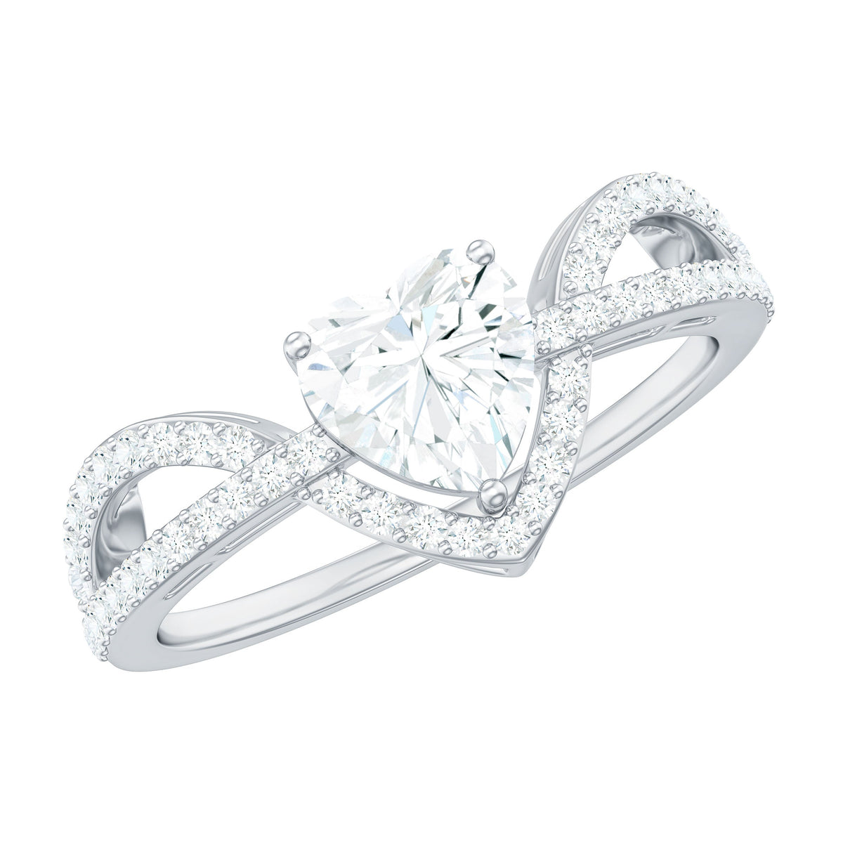Heart Shaped Moissanite Designer Engagement Ring