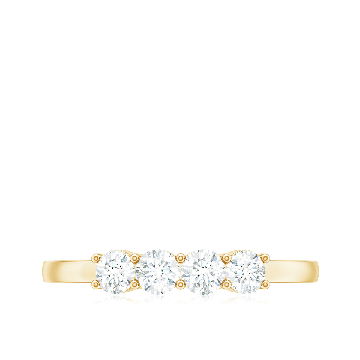 Certified Moissanite 4 Stone Stackable Anniversary Ring