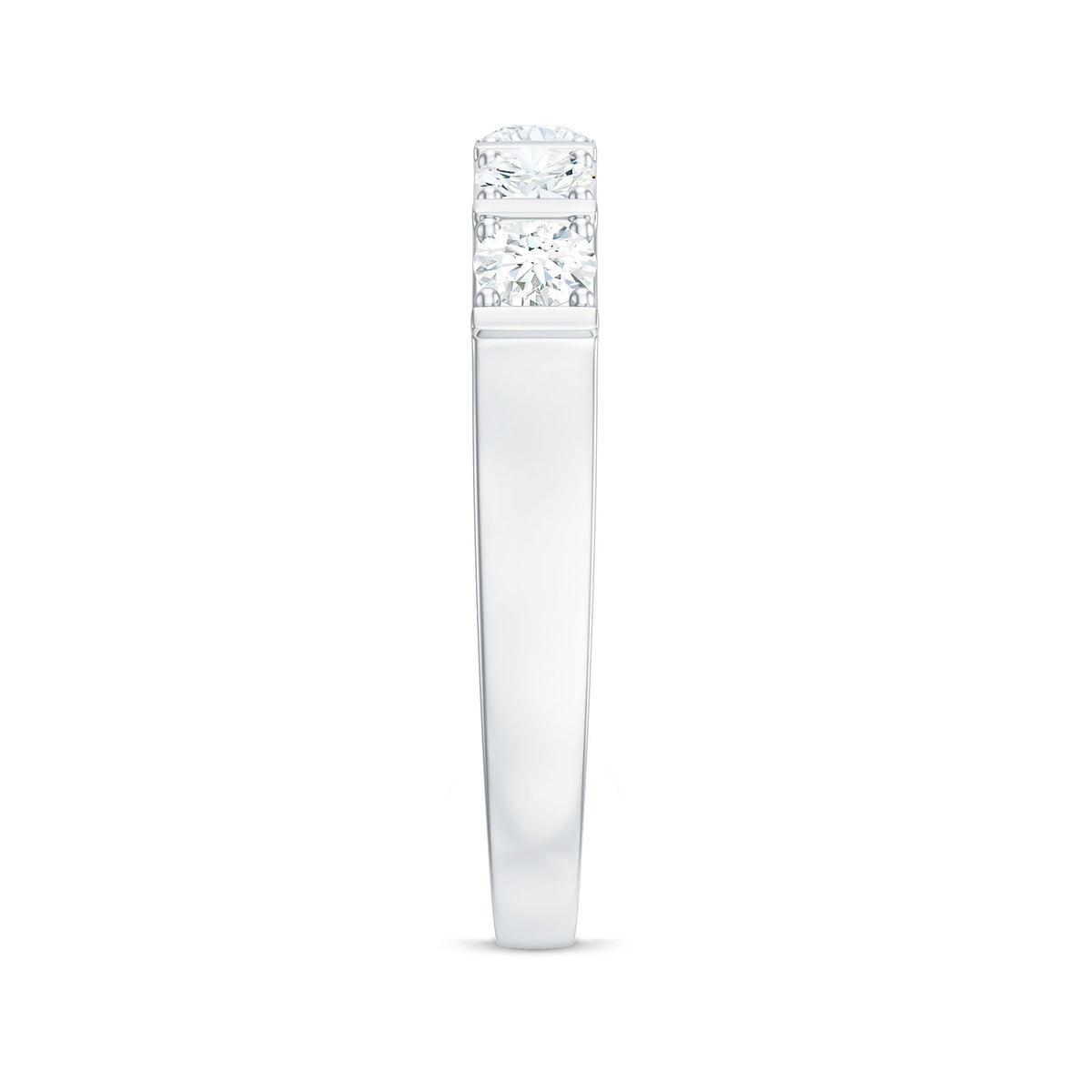 Round Cut Certified Moissanite Five Stone Anniversary Band for Men