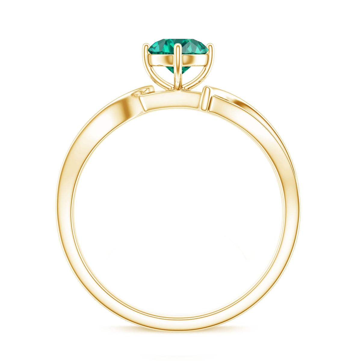 Certified Lab Grown Emerald Diamond Engagement Ring with Infinity Shank