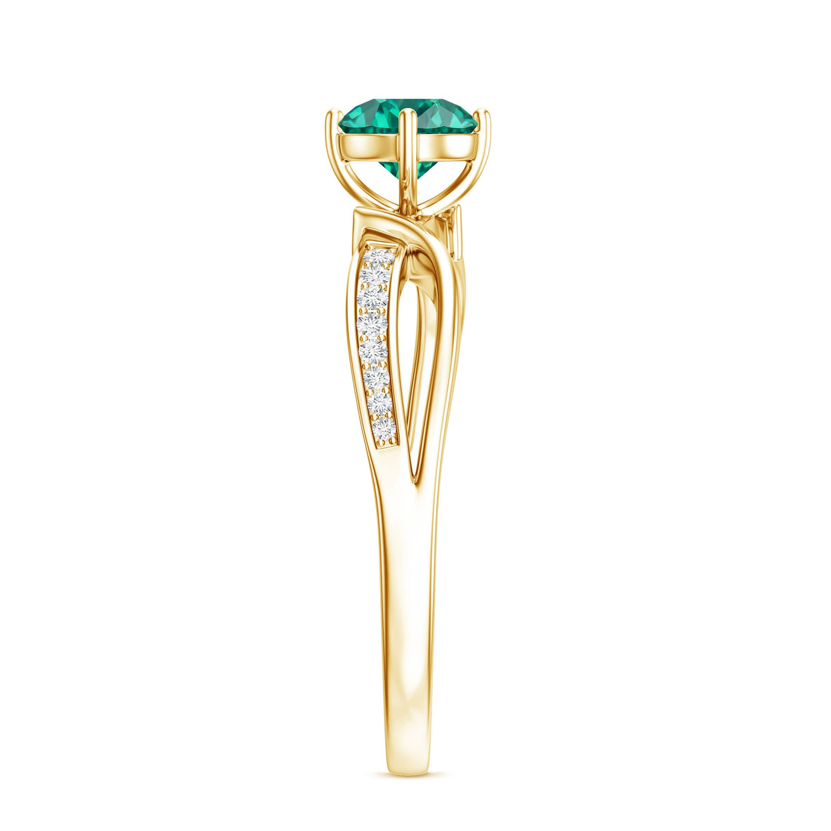 Certified Lab Grown Emerald Diamond Engagement Ring with Infinity Shank