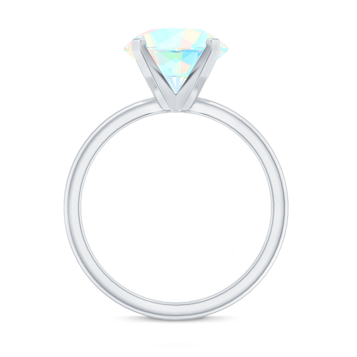 Classic 2 Carat Solitaire Ethiopian Opal October Birthstone Engagement Ring