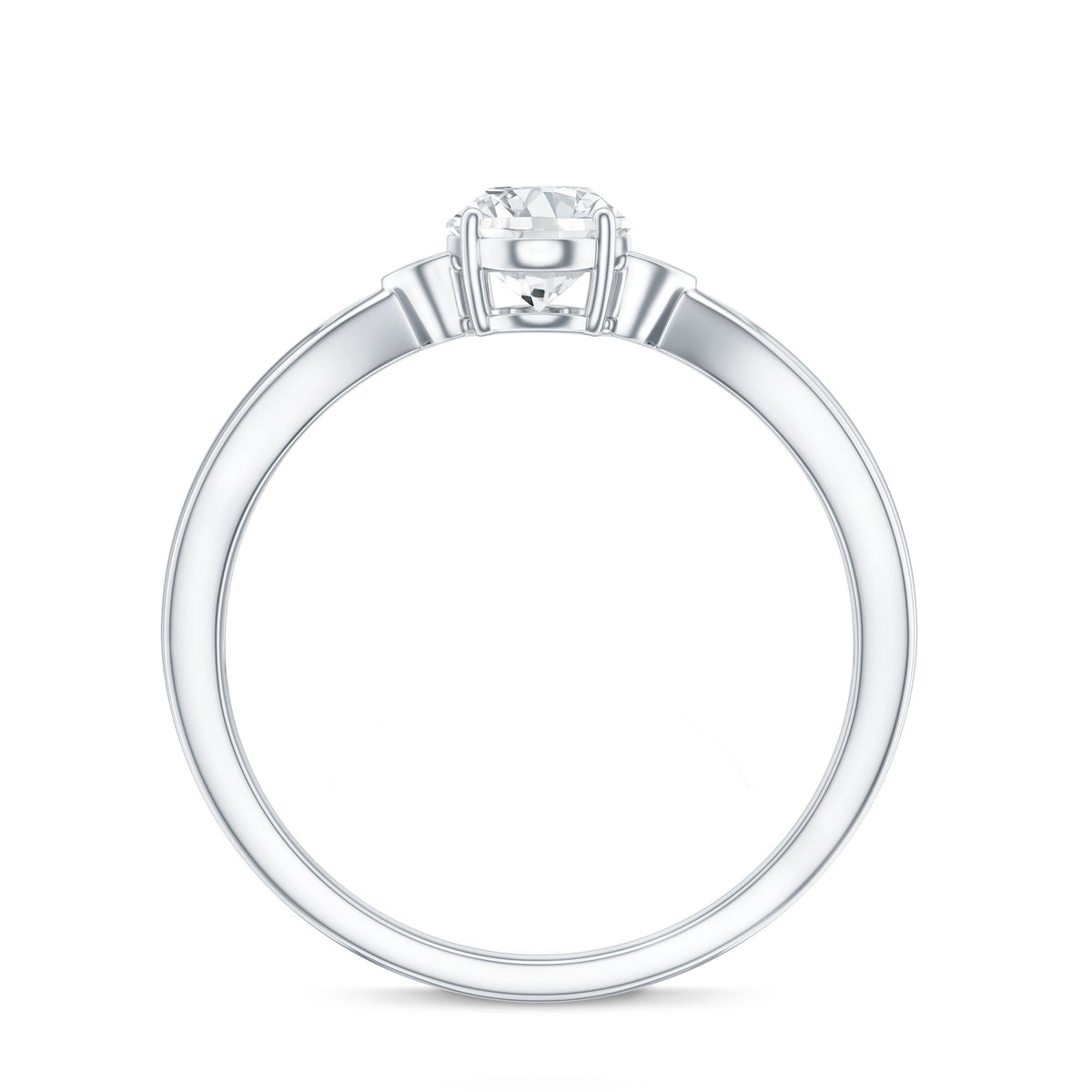 Oval Moissanite Solitaire Engagement Ring with Certificate