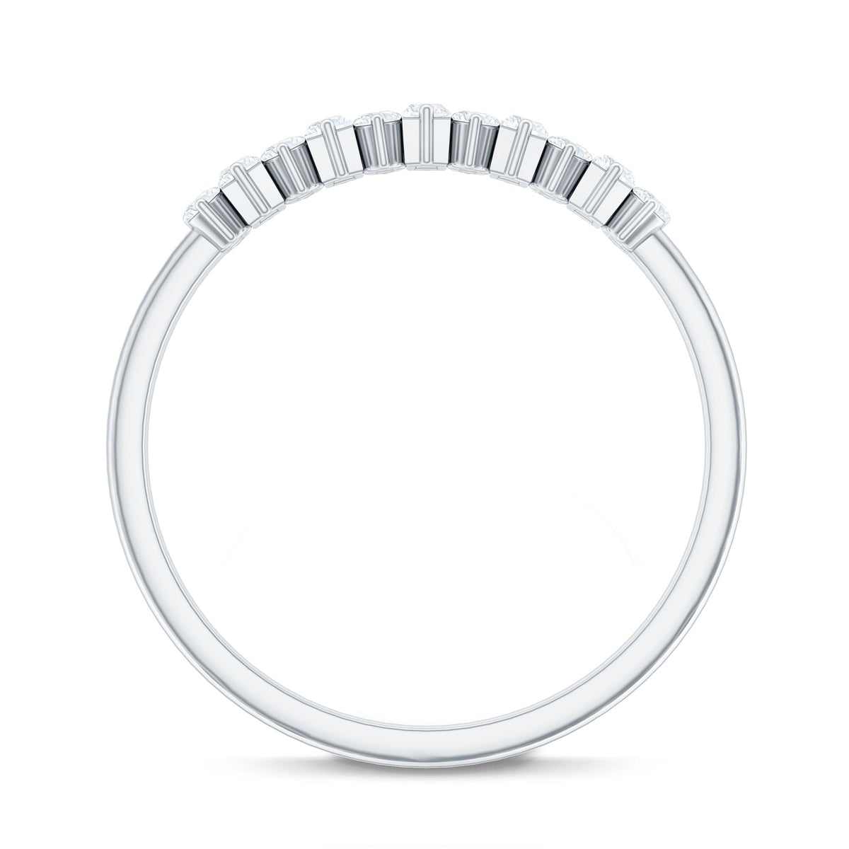 Anniversary Band Ring with Certified Moissanite Stones