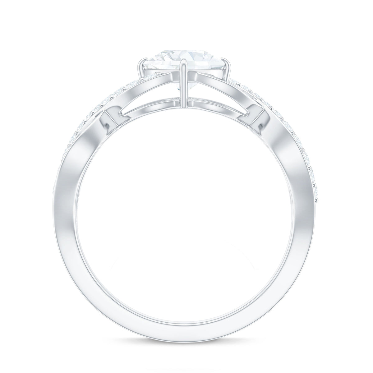 Cushion Cut Moissanite Infinity Band Engagement Ring