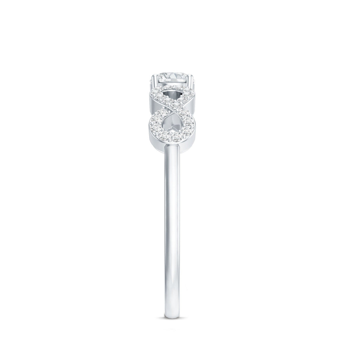 Round Moissanite Infinity Promise Ring with Certificate