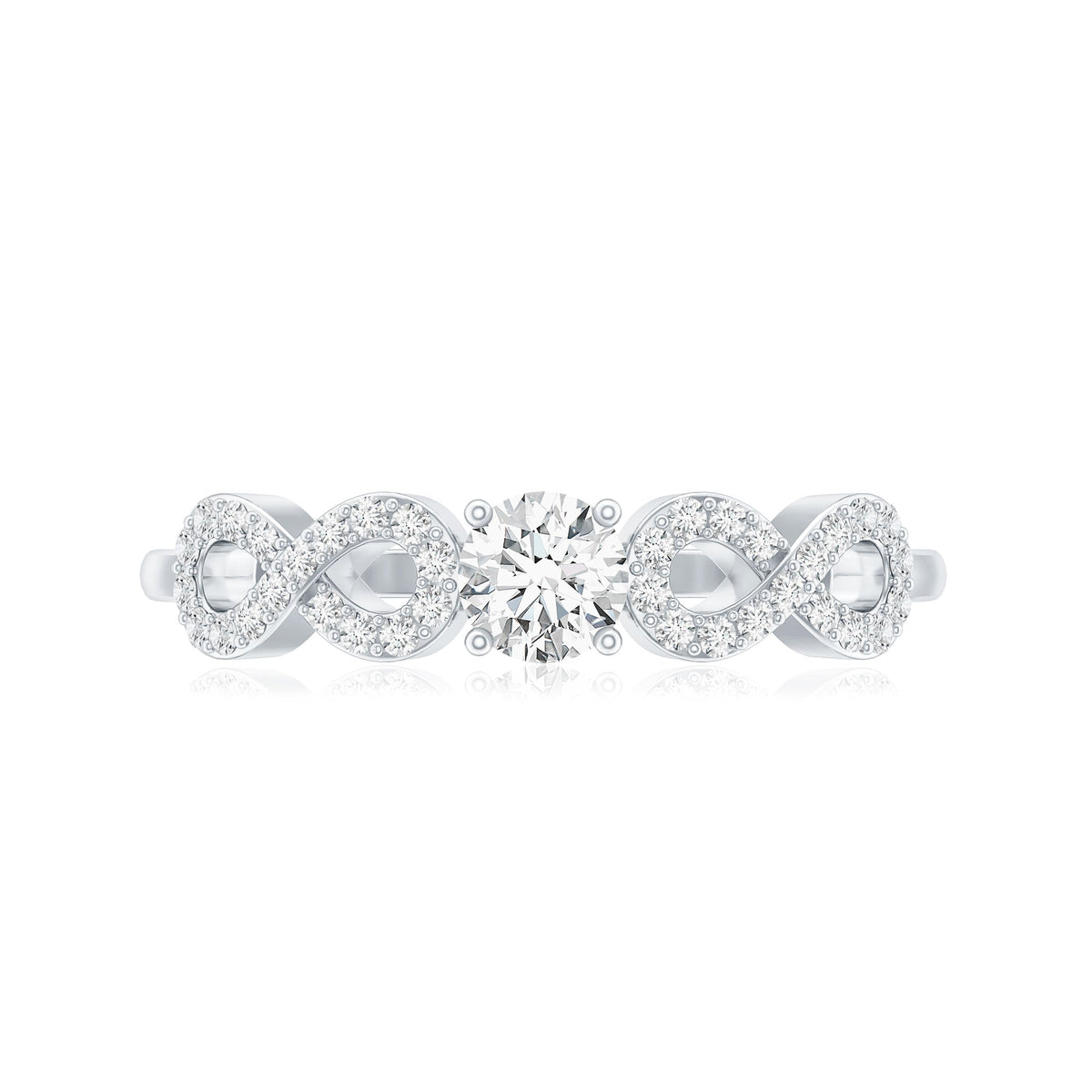 Round Moissanite Infinity Promise Ring with Certificate