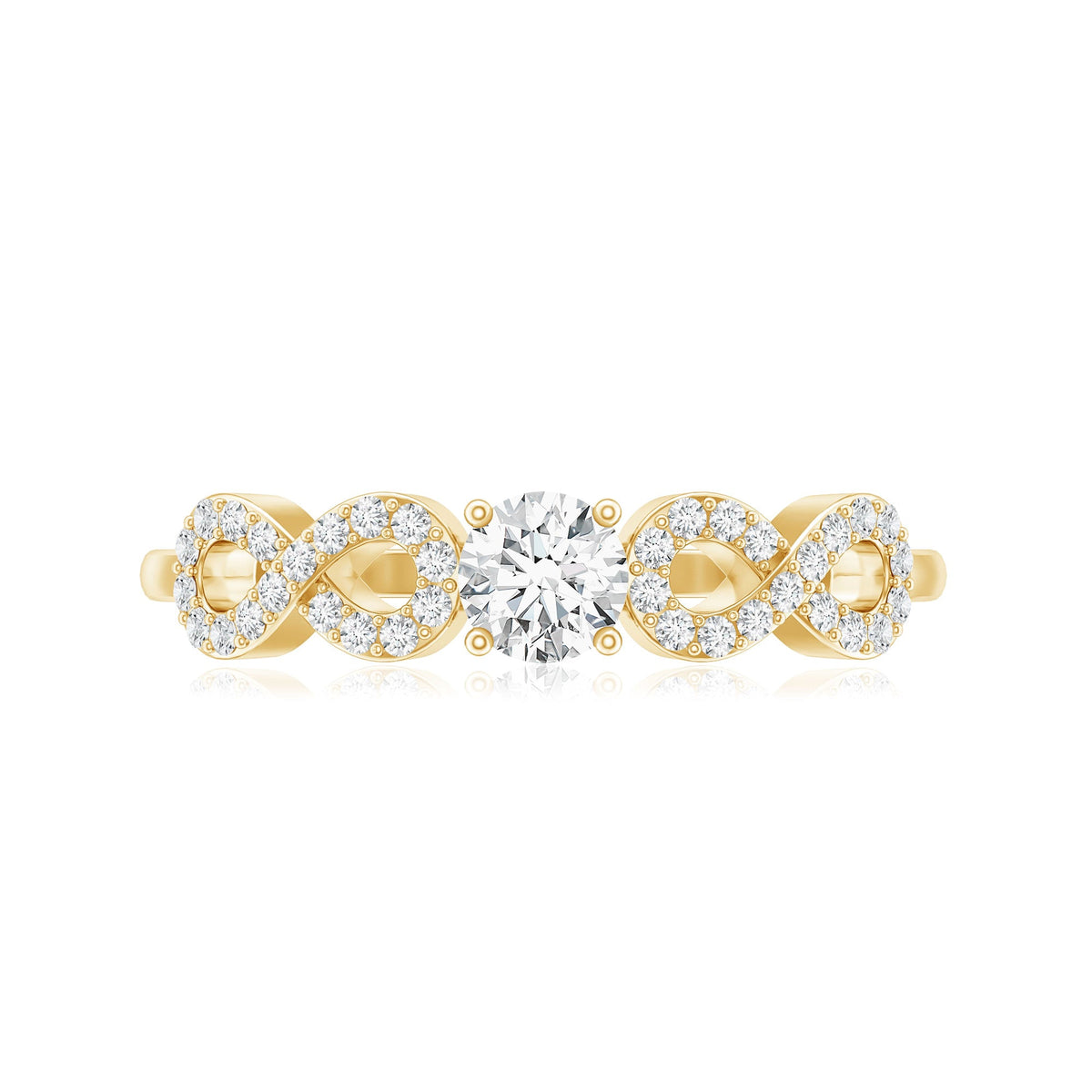 Round Moissanite Infinity Promise Ring with Certificate