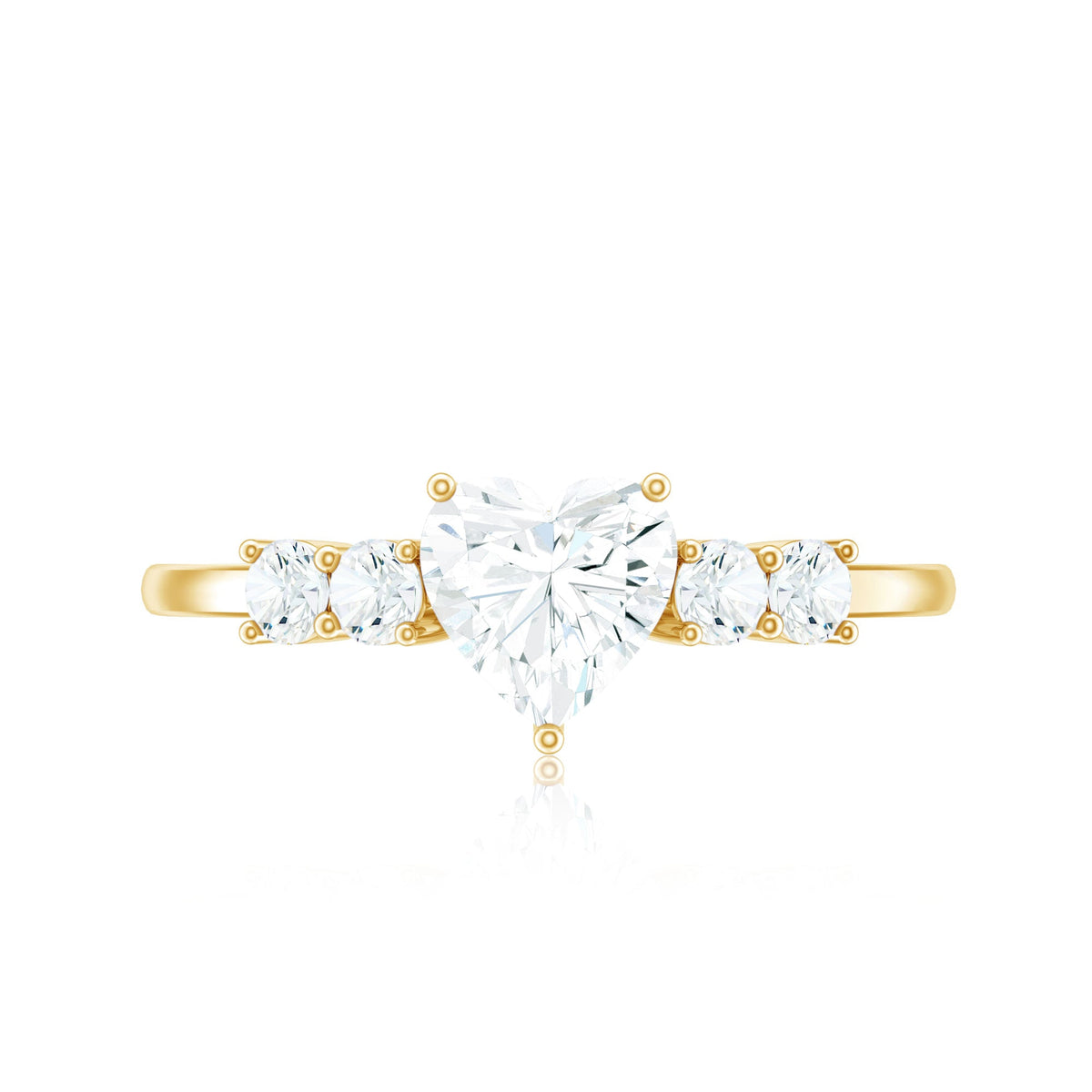 Certified Brilliant Cut Moissanite Heart Promise Ring for Her