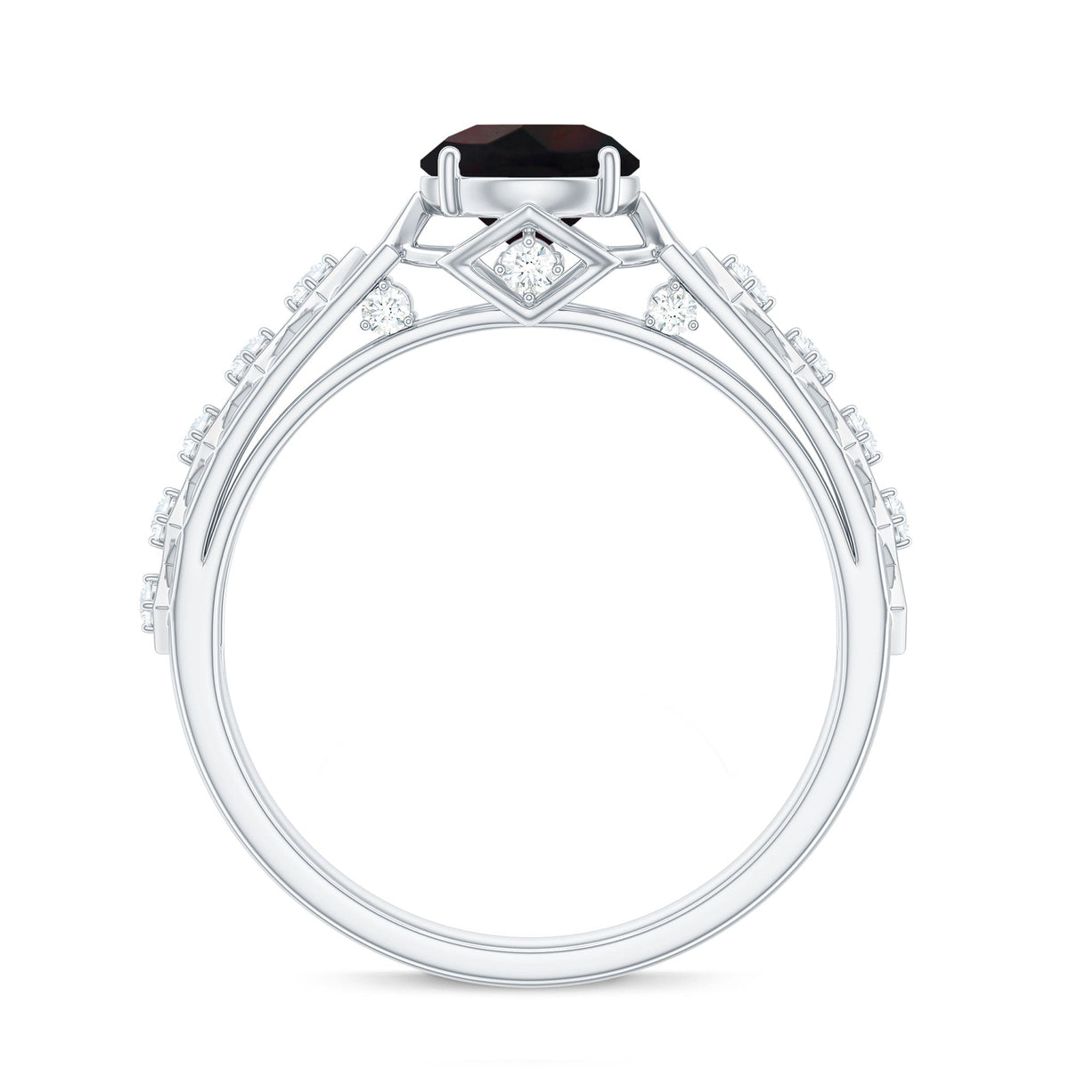 0.8 Carat Round Black Opal Solitaire Art Deco Ring with Diamond