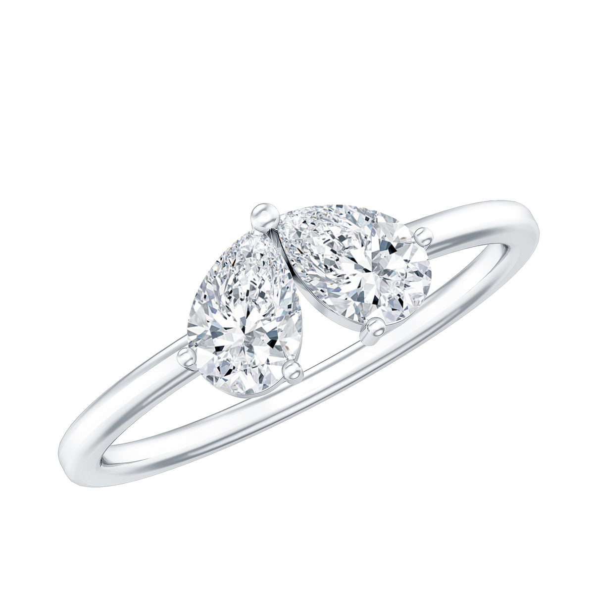 Moissanite Two Stone Promise Engagement Ring
