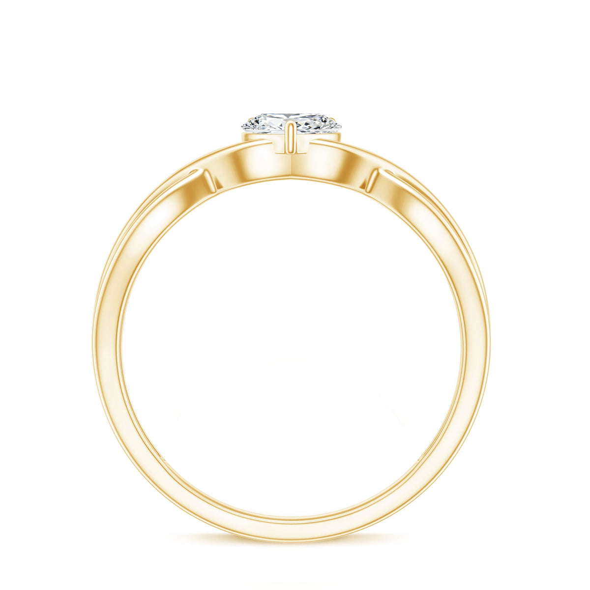 Lab Grown Diamond Heart Promise Ring in Crossover Shank