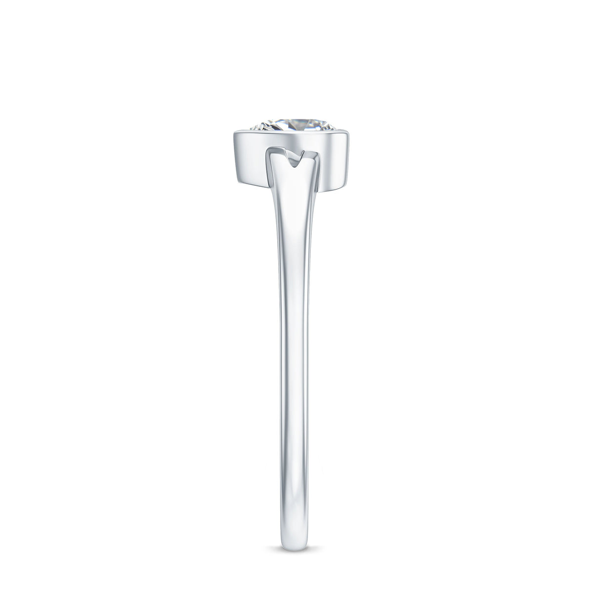 Heart Shape Lab Grown Diamond Solitaire Ring in Split Shank