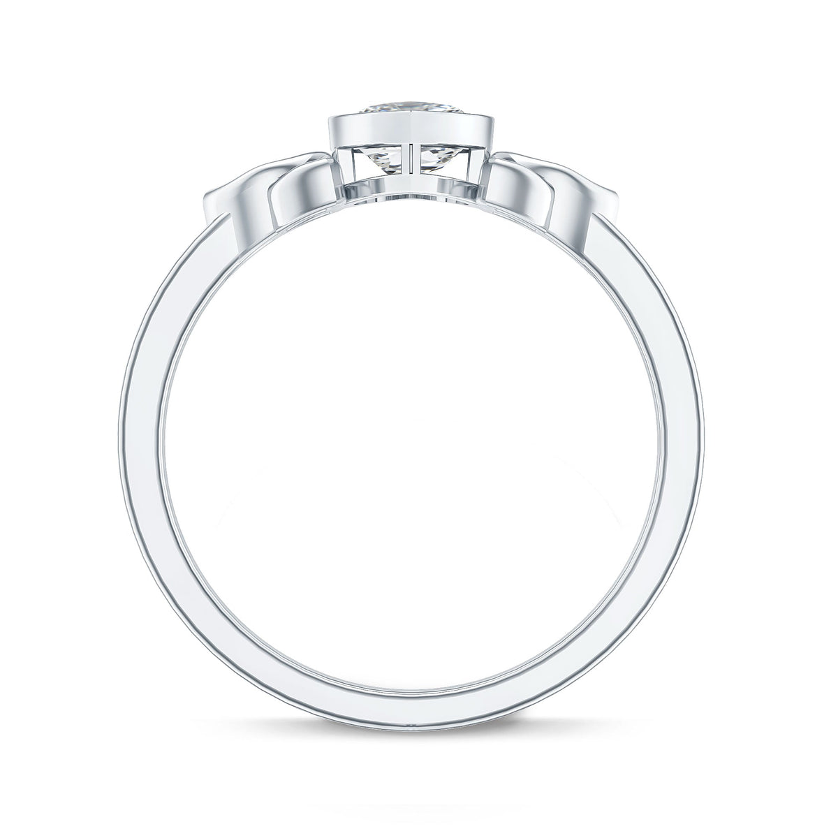 Heart Shape Lab Grown Diamond Solitaire Celtic Ring