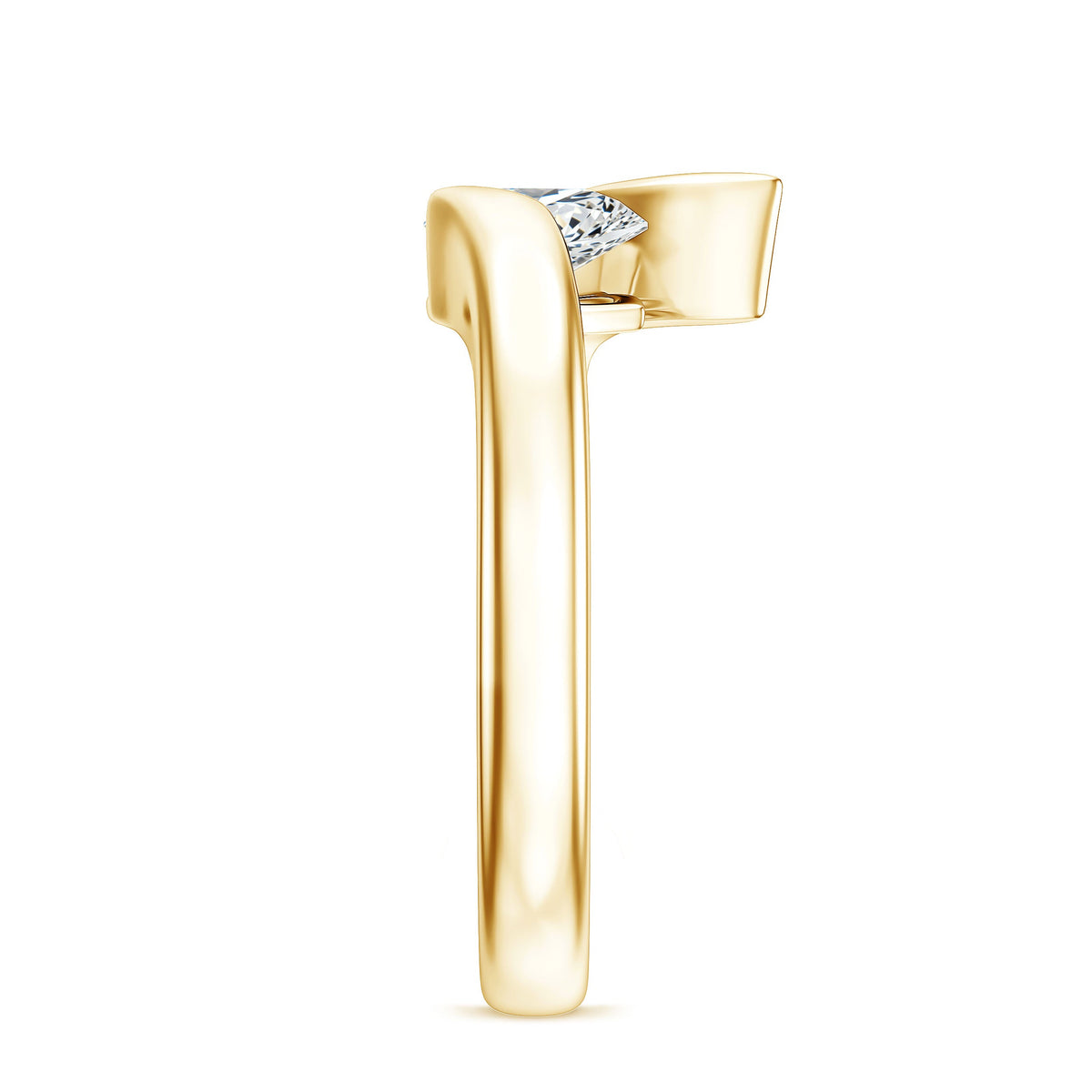Pear Shape Lab Grown Diamond Solitaire Bypass Ring