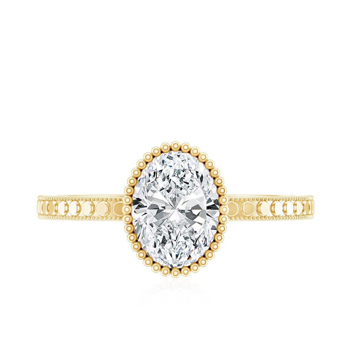 Vintage Style Oval Shape Lab Grown Diamond Solitaire Engagement Ring