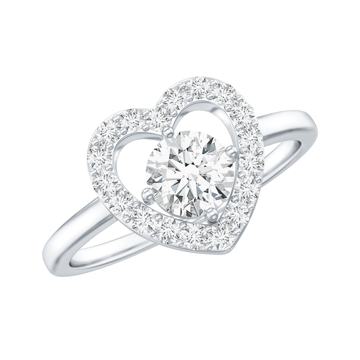 Minimal Heart Ring with Lab Grown Diamond