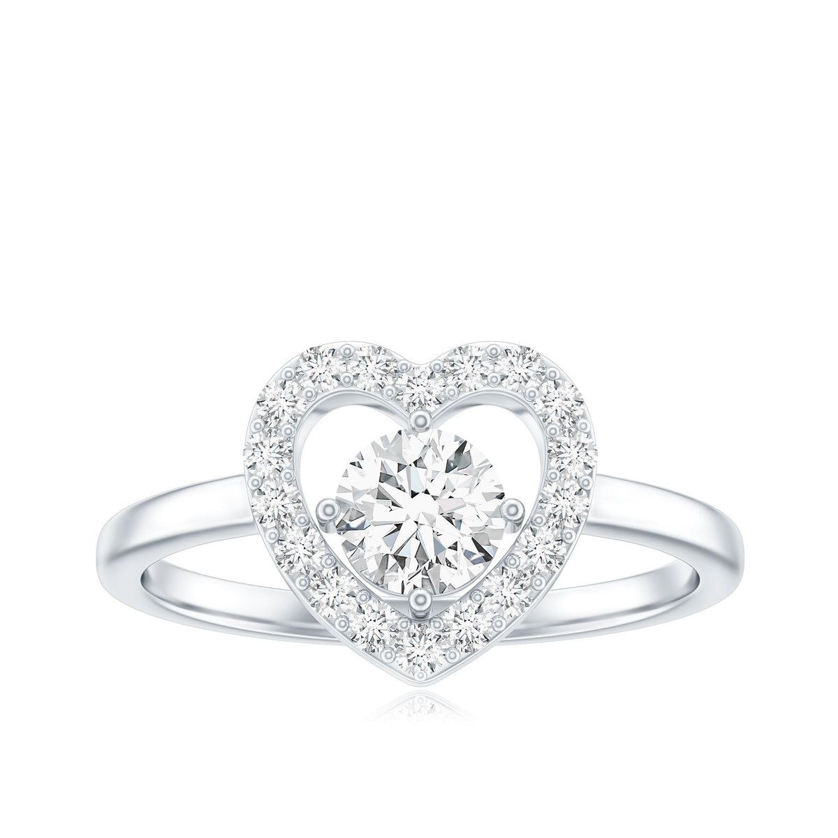 Minimal Heart Ring with Lab Grown Diamond