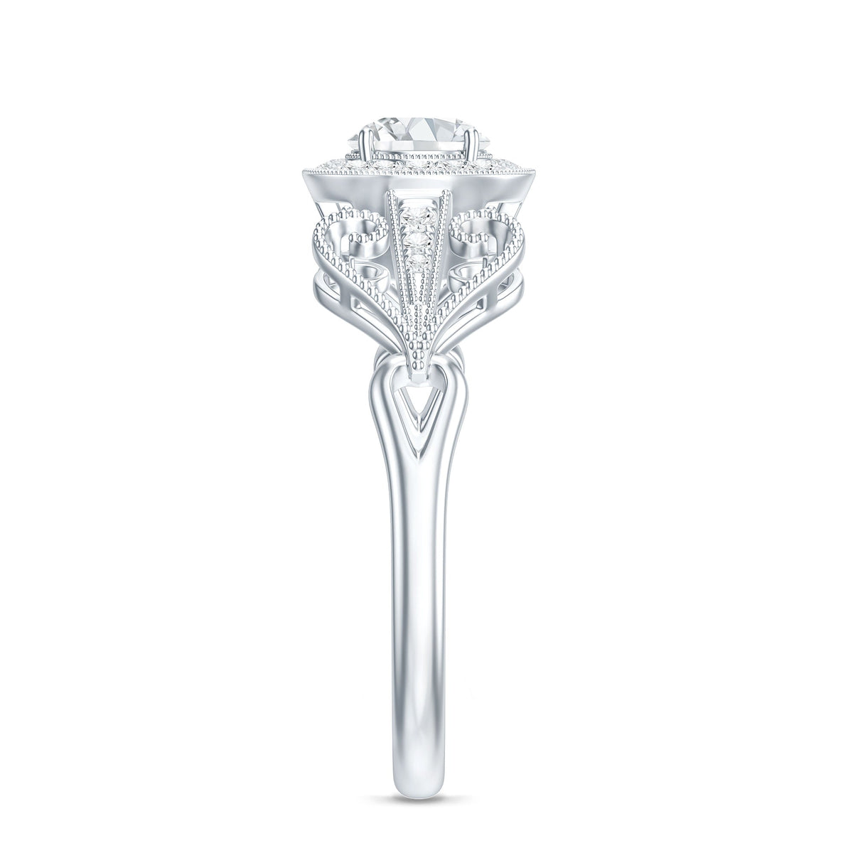 Vintage Inspired Engagement Ring with Lab Grown Diamond