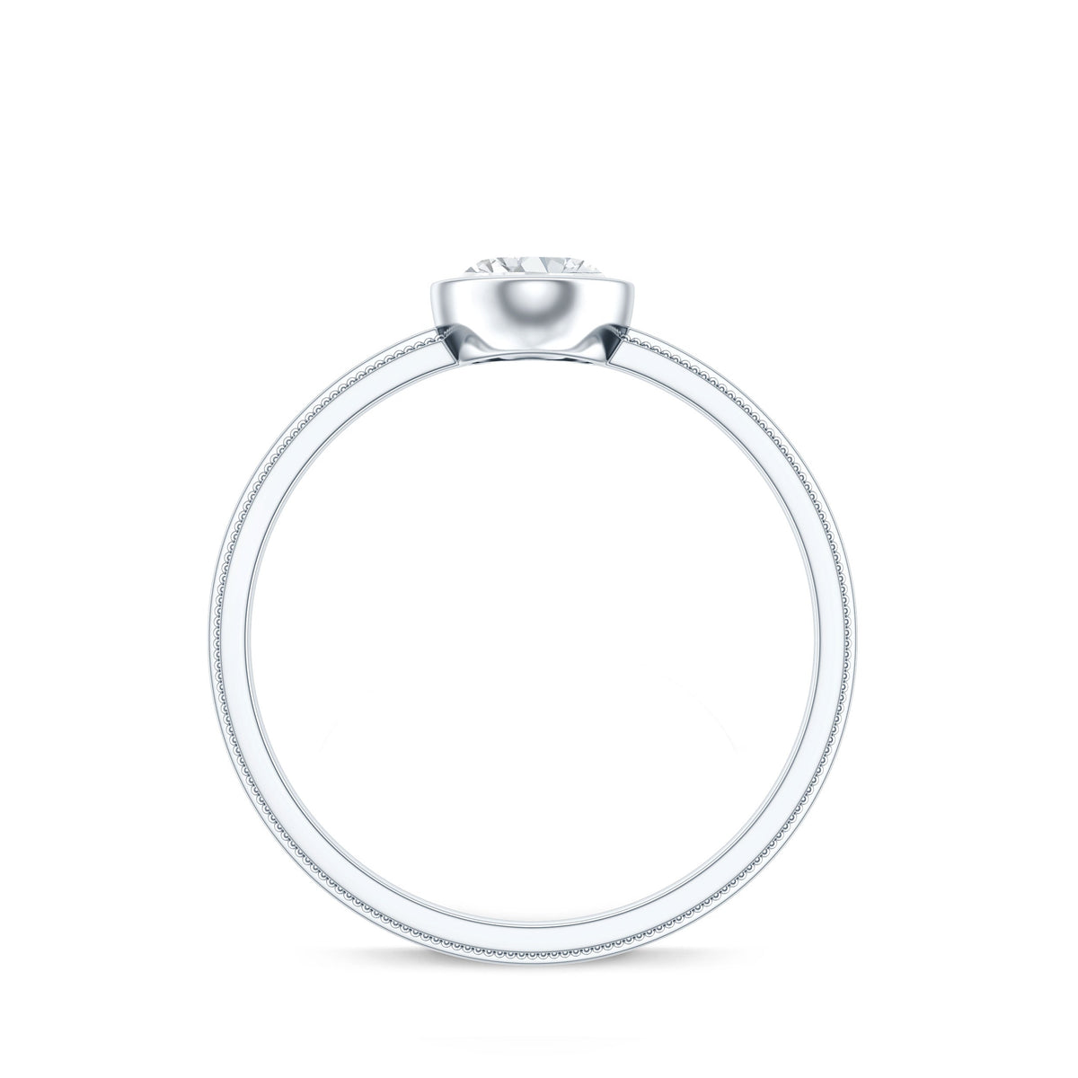 Bezel Set Oval Lab Grown Diamond Solitaire Ring