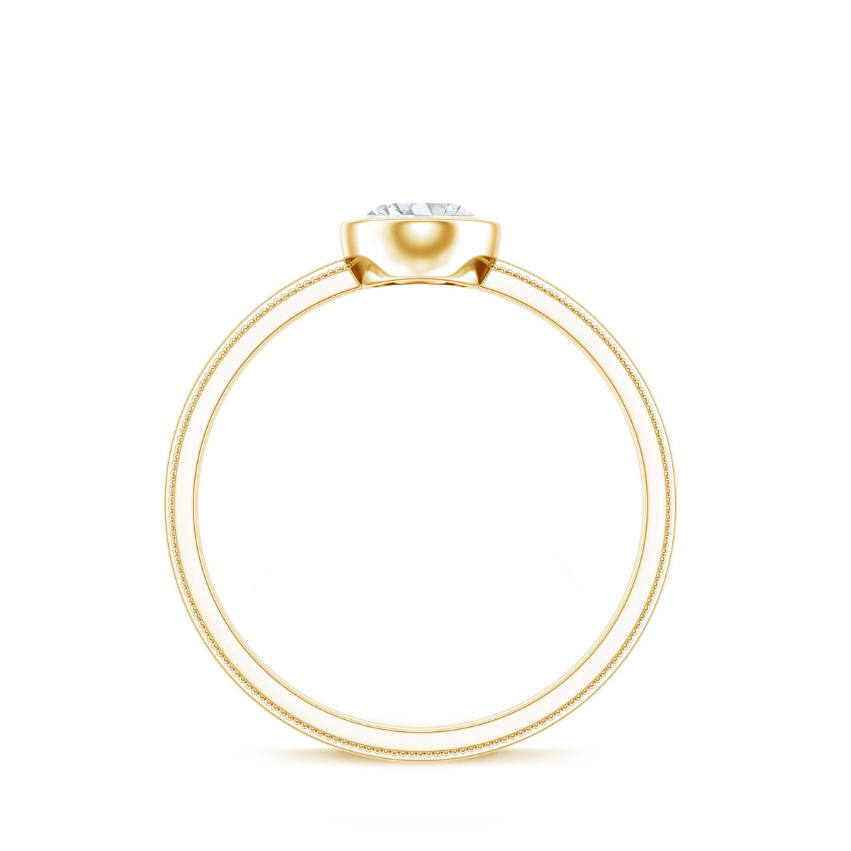 Bezel Set Oval Lab Grown Diamond Solitaire Ring