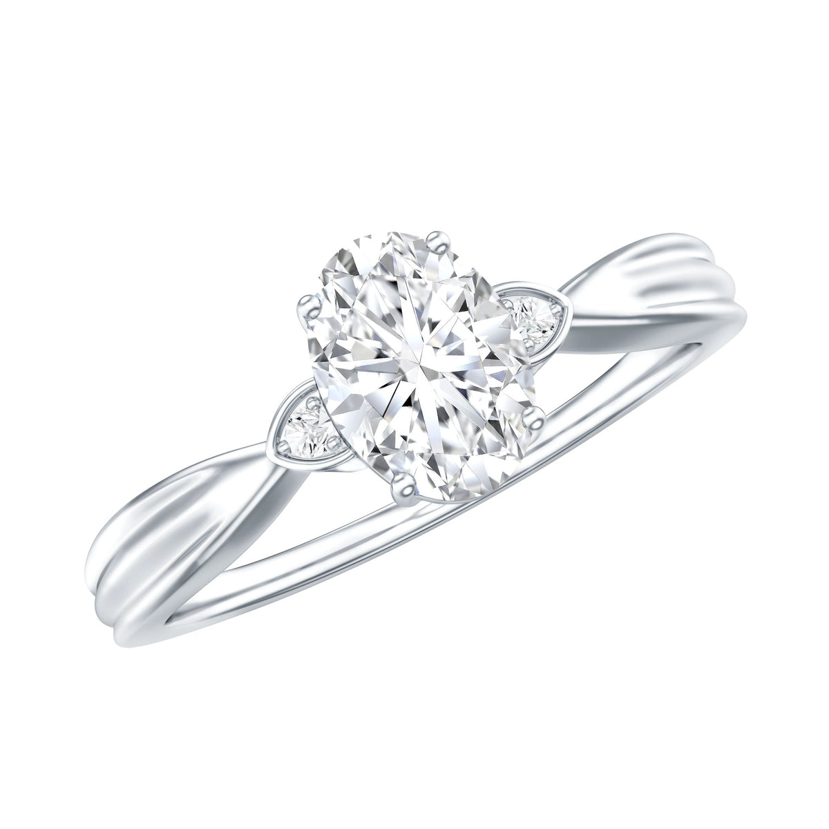 Oval Lab Grown Diamond Simple Solitaire Ring