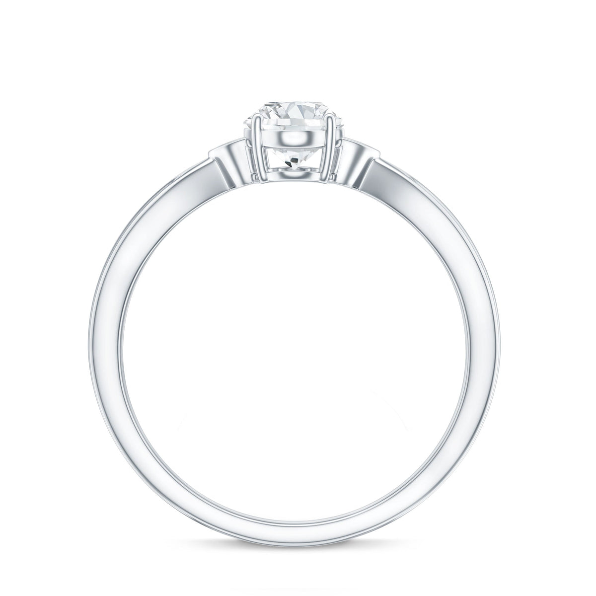 Oval Lab Grown Diamond Simple Solitaire Ring