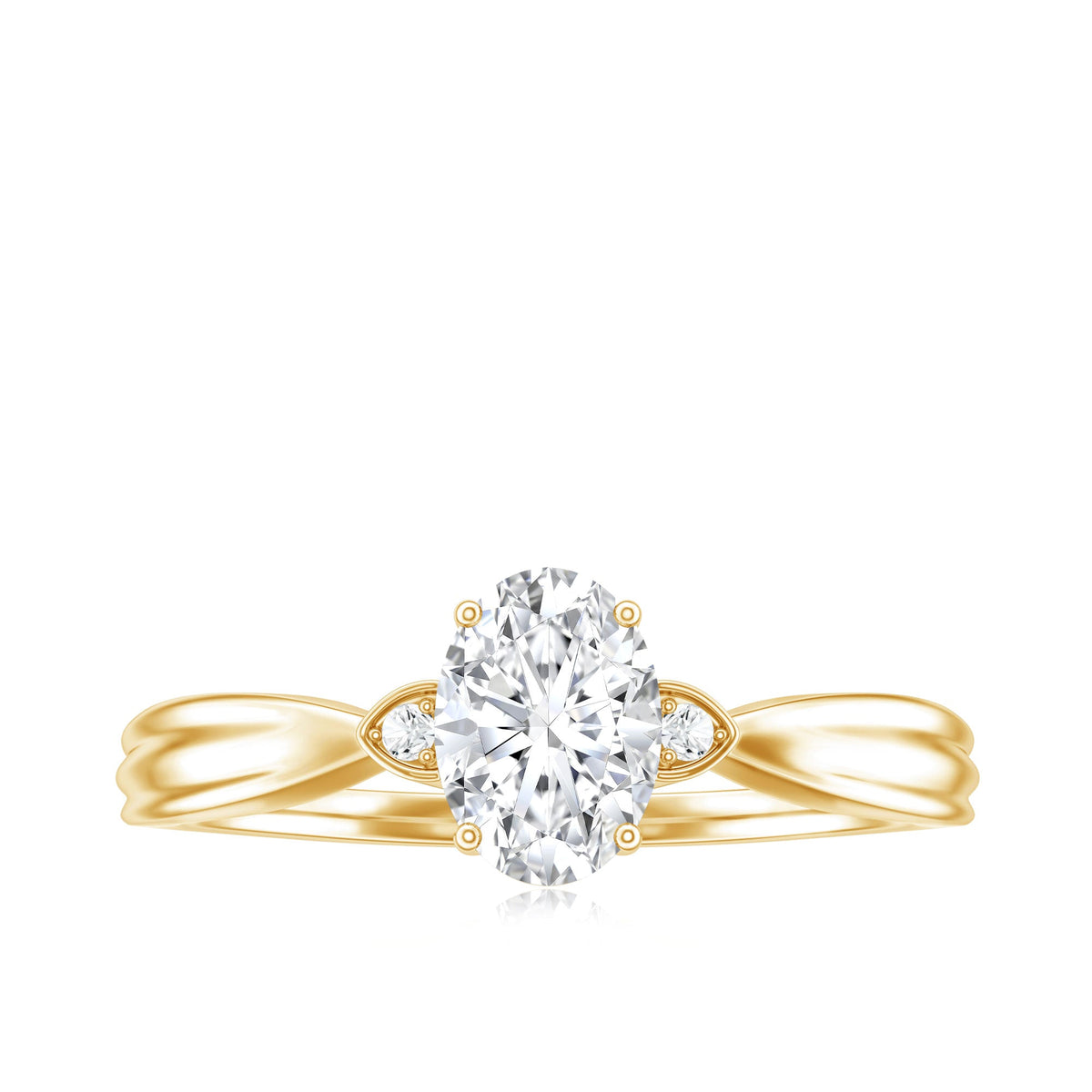 Oval Lab Grown Diamond Simple Solitaire Ring