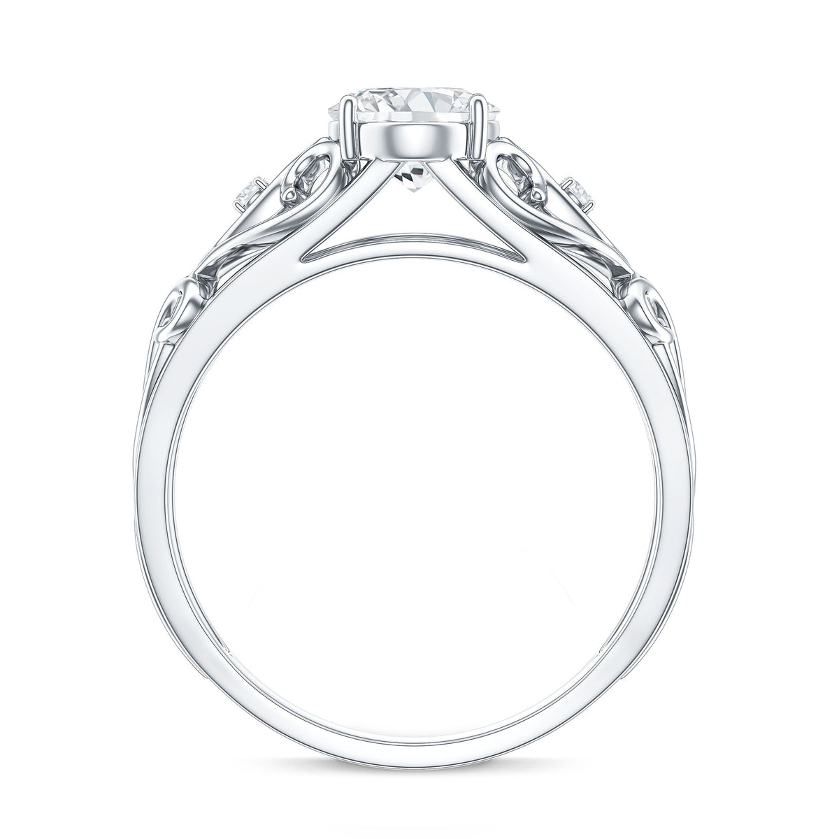 Antique Style Lab Grown Diamond Solitaire Engagement Ring