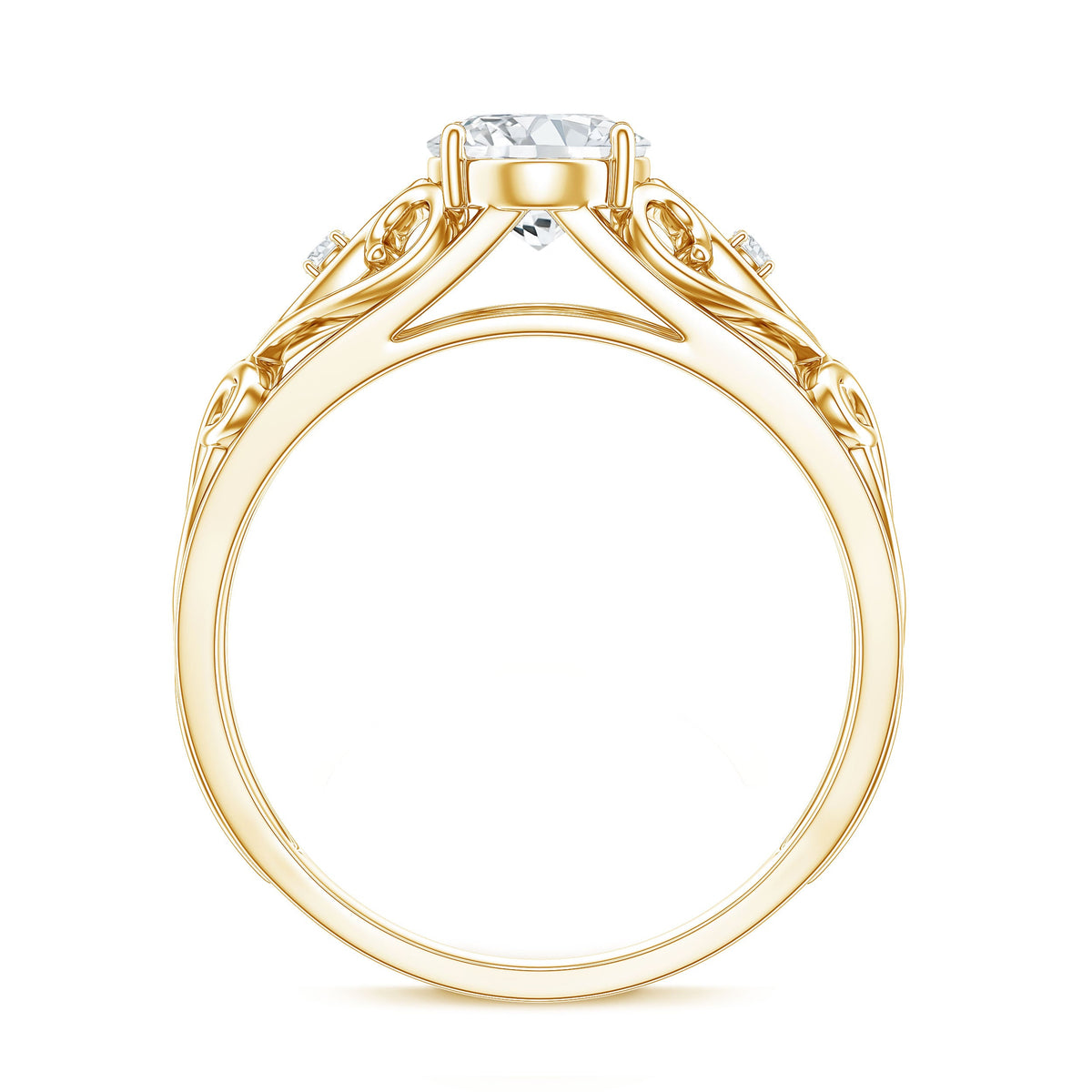 Antique Style Lab Grown Diamond Solitaire Engagement Ring