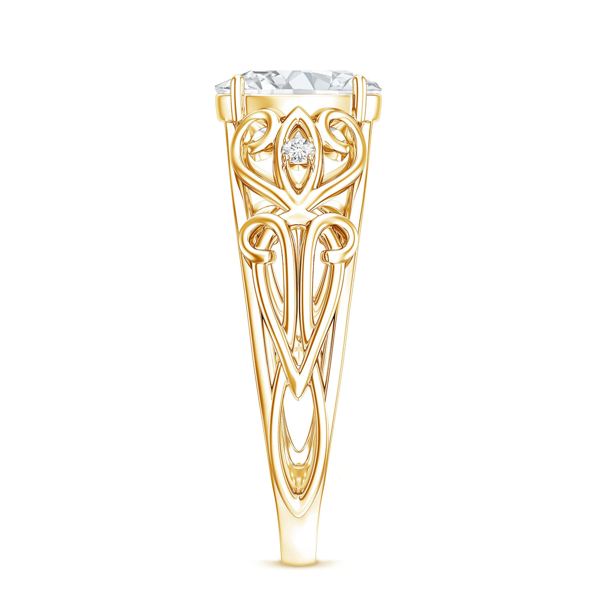 Antique Style Lab Grown Diamond Solitaire Engagement Ring