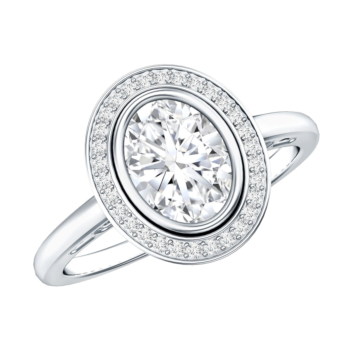 Classic Lab Grown Diamond Engagement Ring with Halo