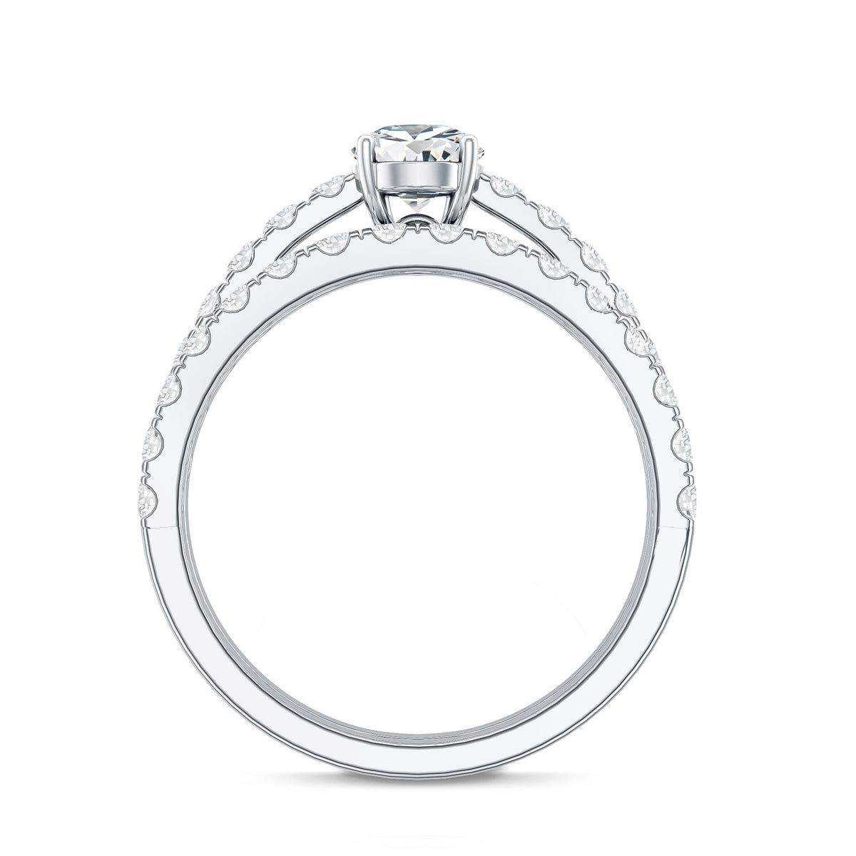 Minimal Pear Shape Lab Grown Diamond Wedding Ring Set