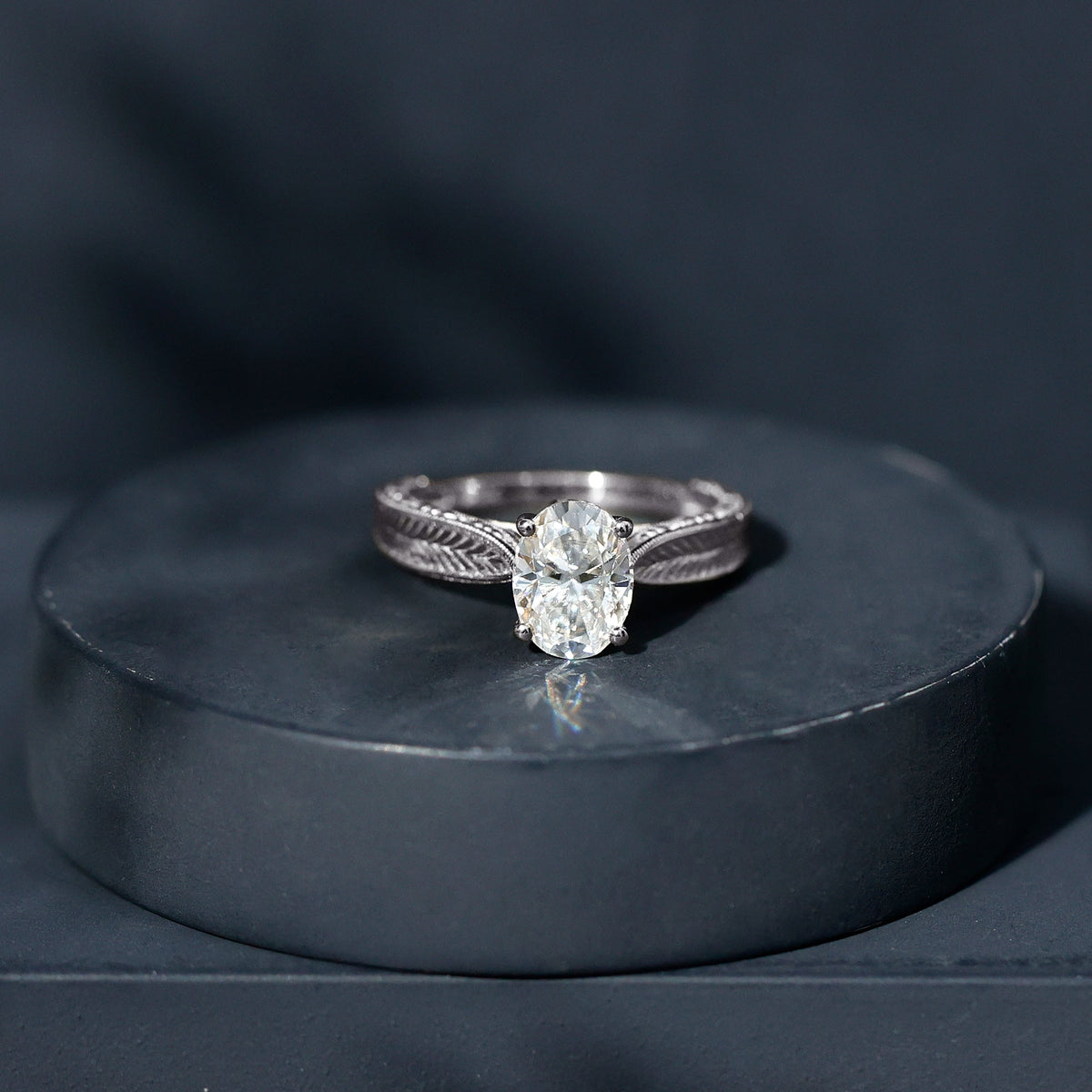 Claw Set Oval Shape Lab Grown Diamond Solitaire Engagement Ring