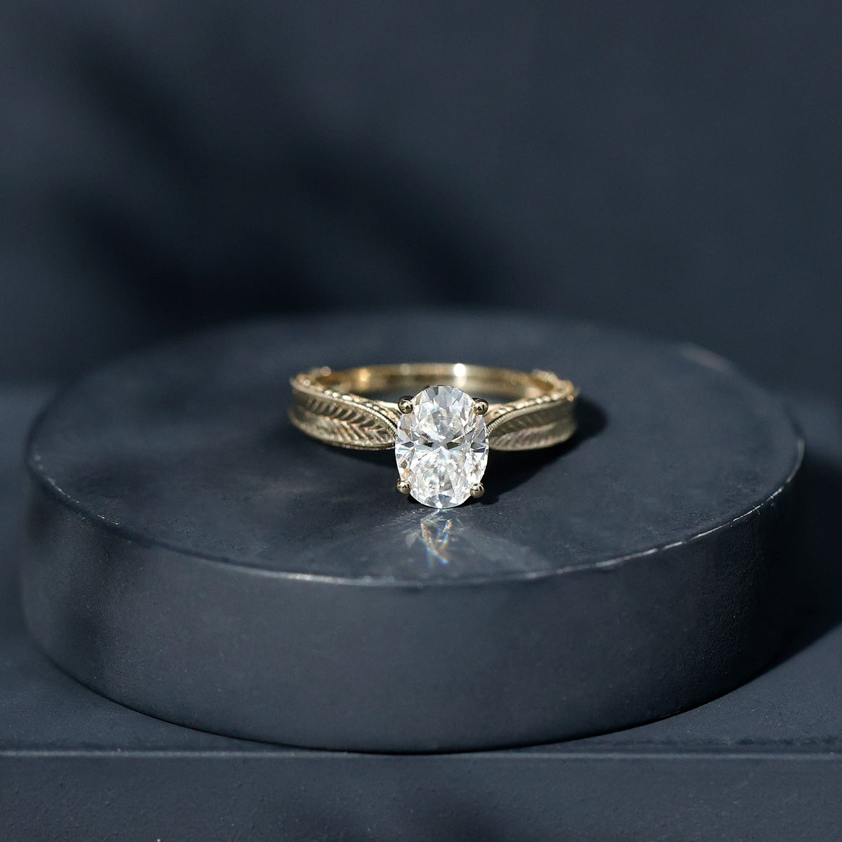 Claw Set Oval Shape Lab Grown Diamond Solitaire Engagement Ring