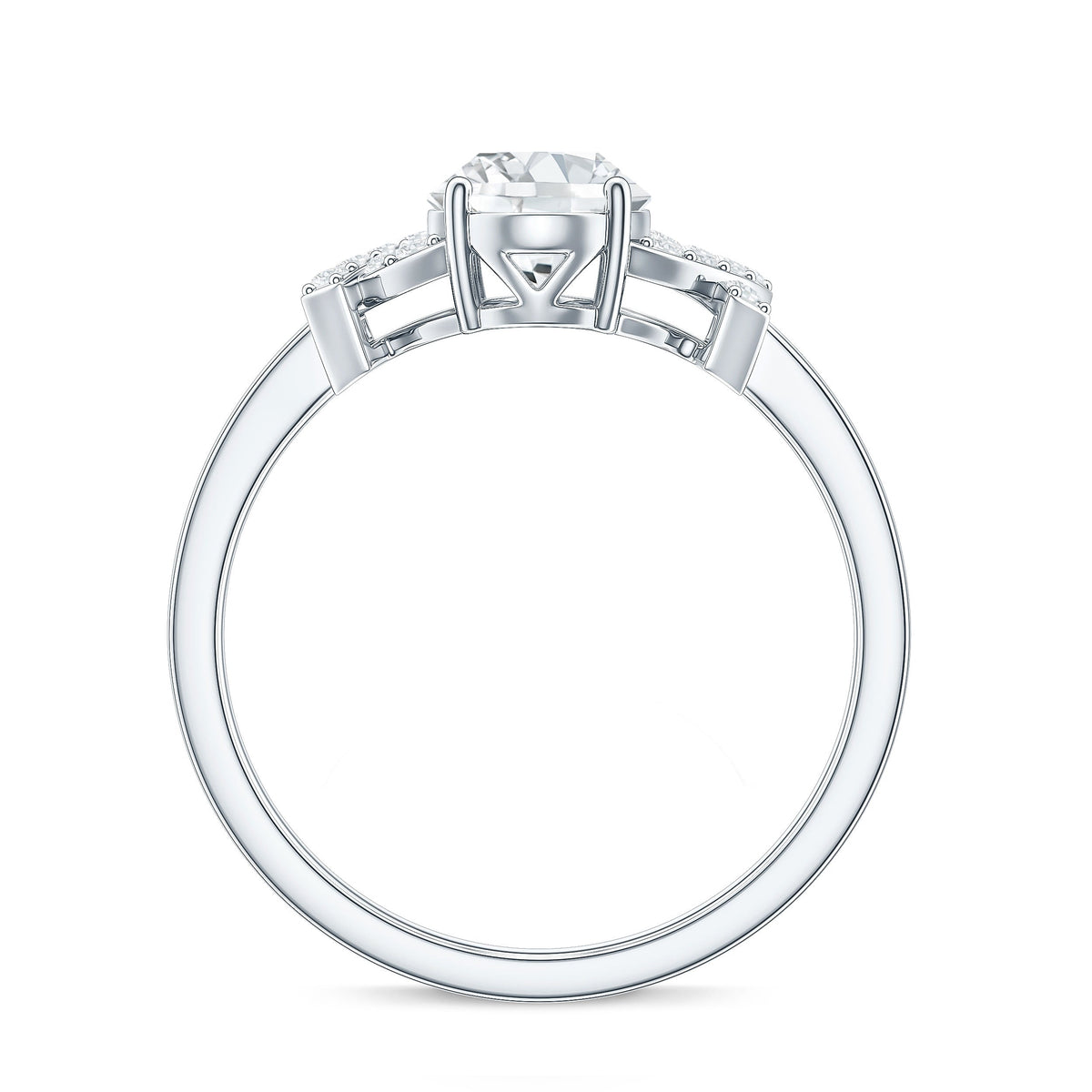 Oval Shape Lab Grown Diamond Solitaire Ring in Split Shank