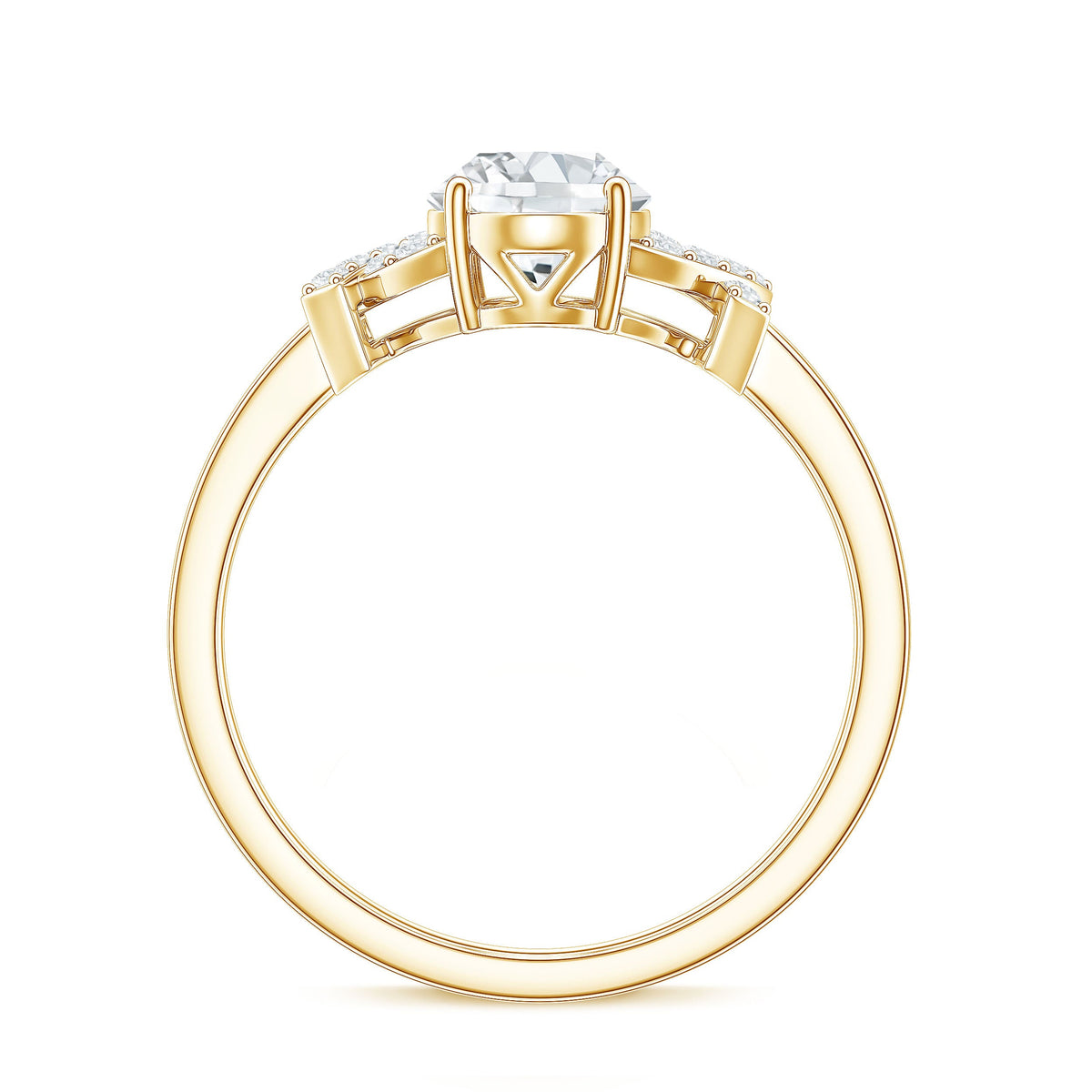 Oval Shape Lab Grown Diamond Solitaire Ring in Split Shank