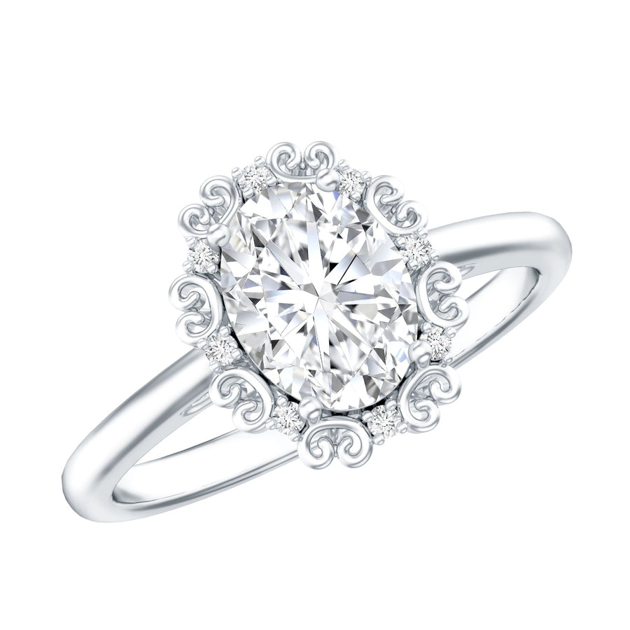 Womens 3.5 Carat Moissanite Vintage Style Engagement Ring