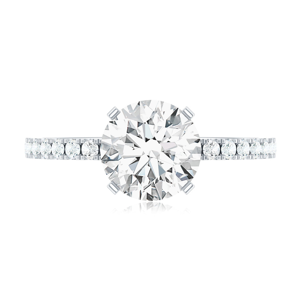 Certified 2 Carat Moissanite Solitaire Engagement Ring