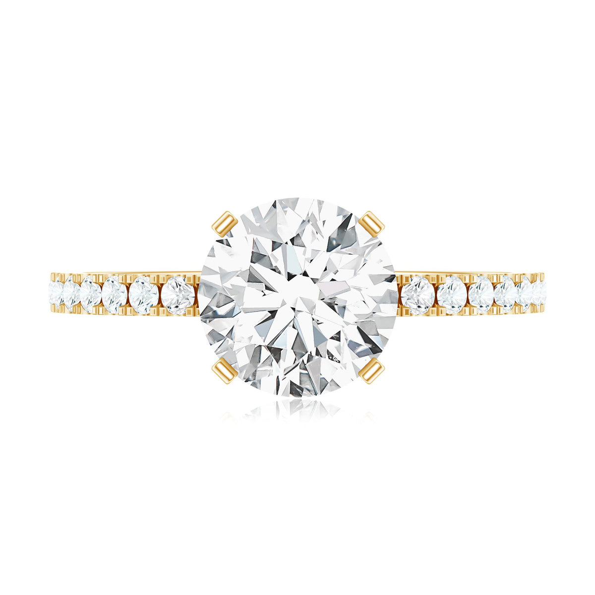 Certified 2 Carat Moissanite Solitaire Engagement Ring