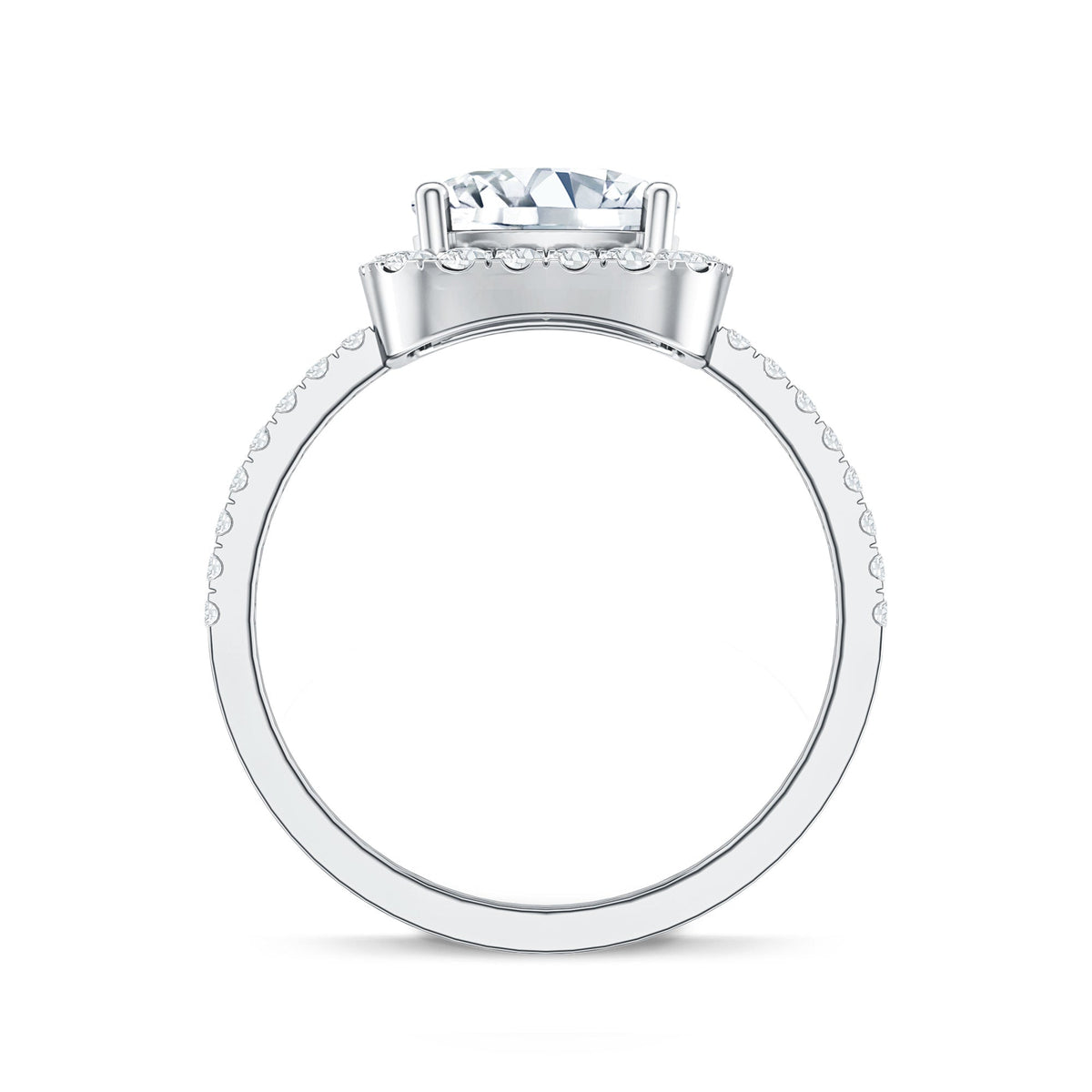 3 Carat Cushion Cut Moissanite Halo Engagement Ring for Women