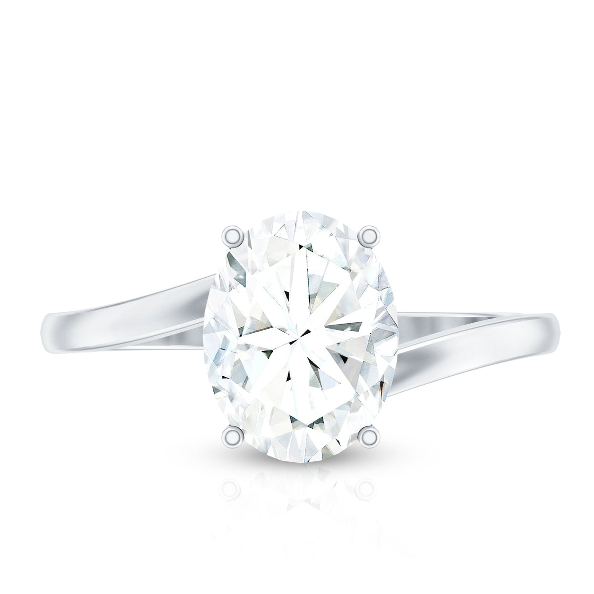 Oval Cut Solitaire Moissanite Bypass Engagement Ring