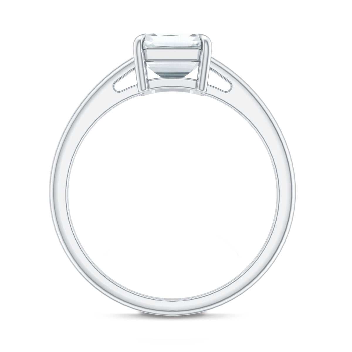 Certified 1.8 Carat Moissanite Emerald Cut Engagement Ring