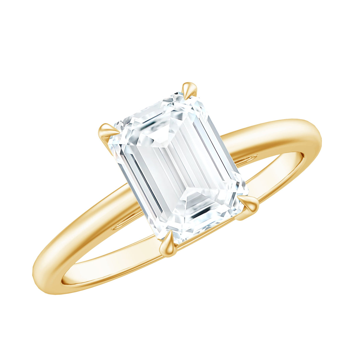 Certified 1.8 Carat Moissanite Emerald Cut Engagement Ring