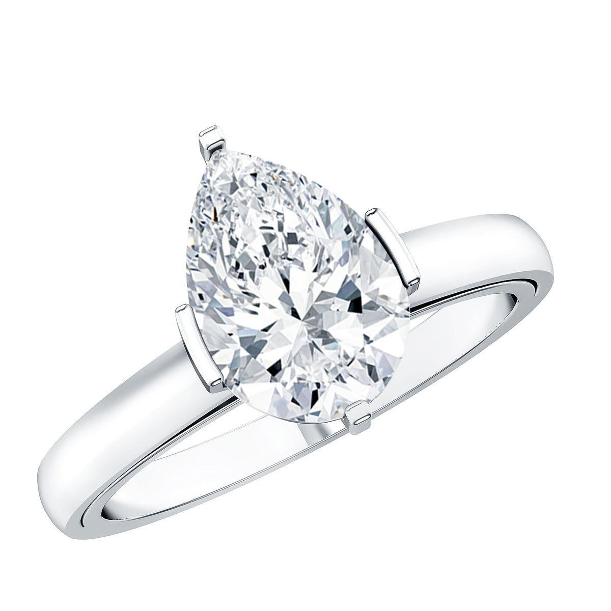 Teardrop Engagement Ring With Certified Moissanite