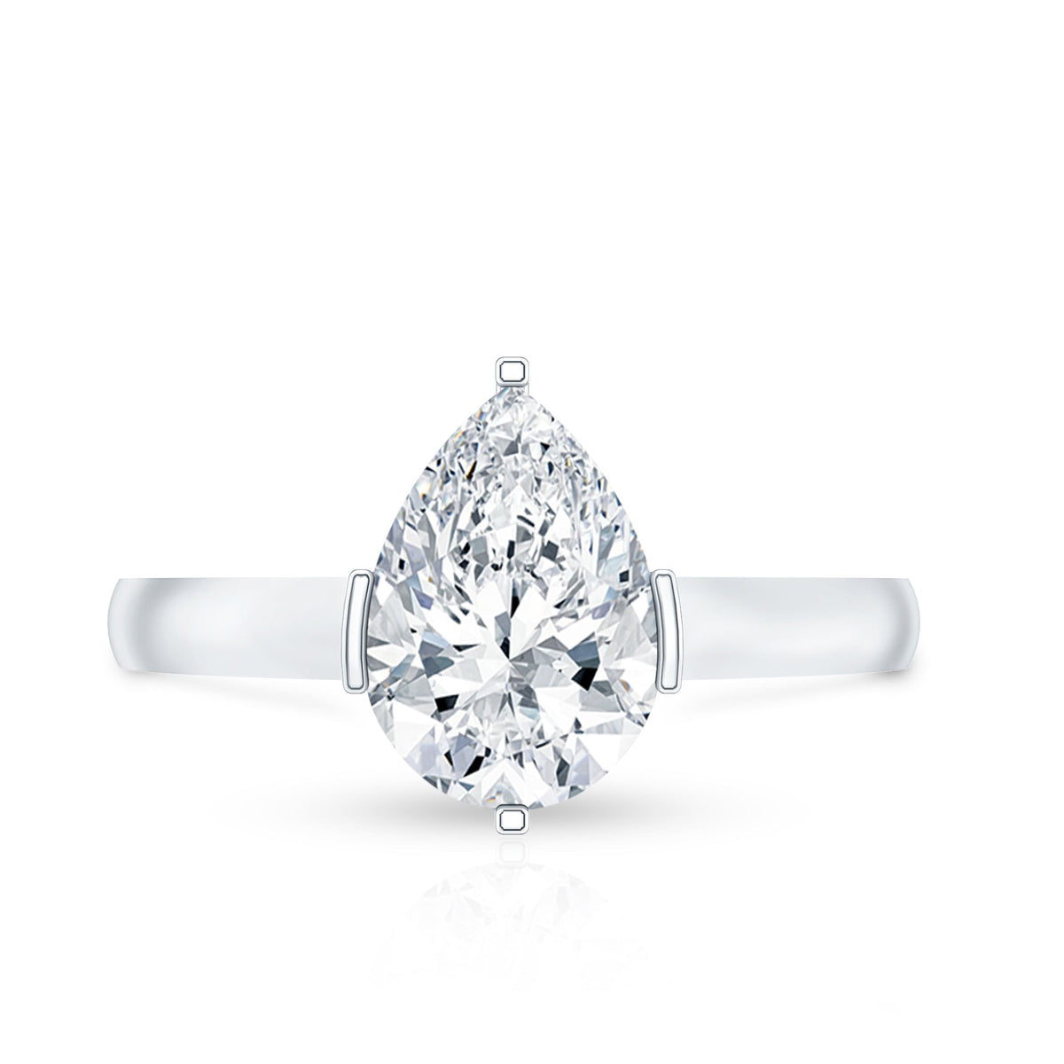 Teardrop Engagement Ring With Certified Moissanite